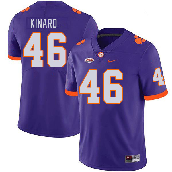 Men's Clemson Tigers Jaden Kinard #46 College Purple NCAA Authentic Football Stitched Jersey 23AQ30ON